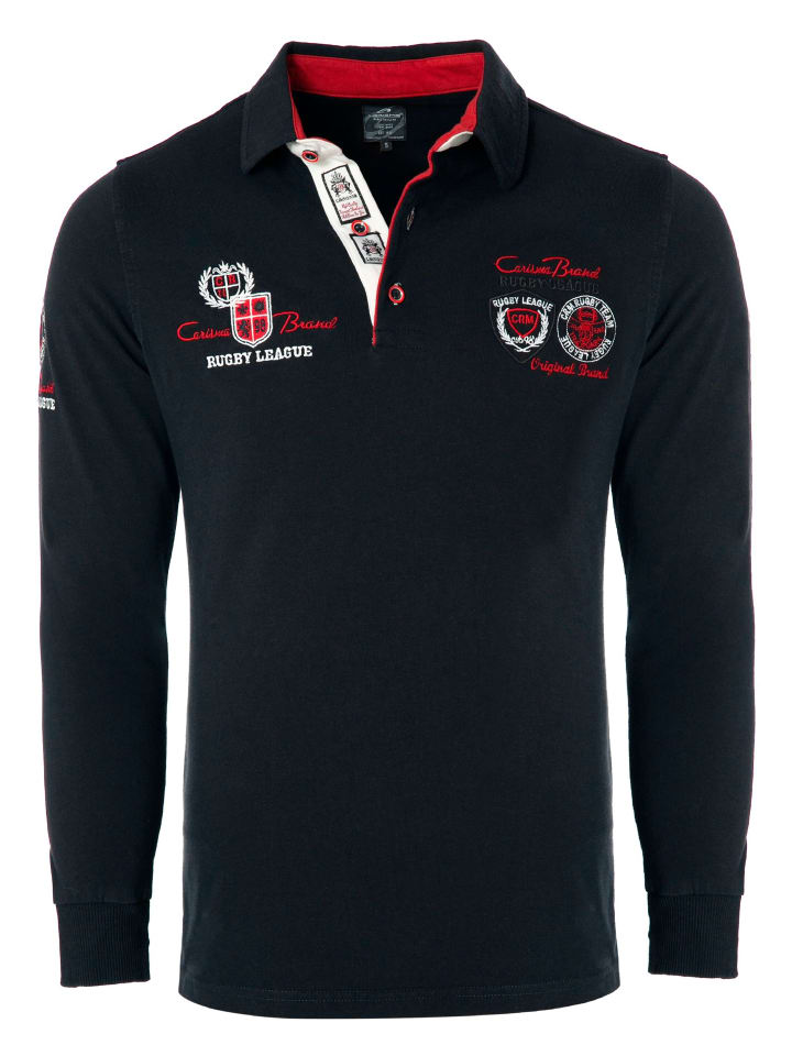 Langarm-Polo in Black