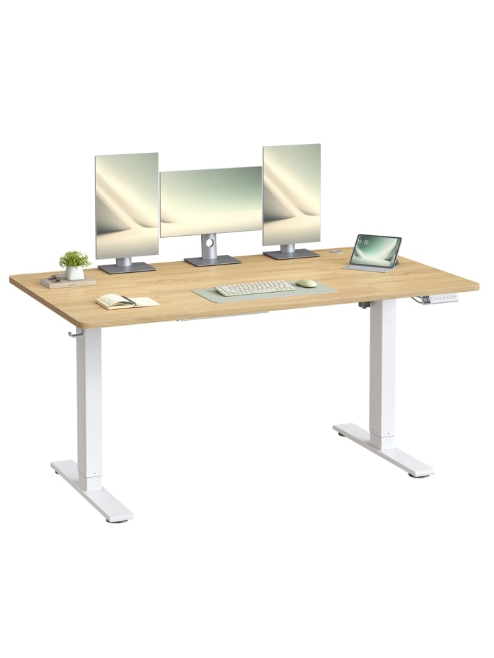 Schreibtisch Balok in Goldeichenfarben - (B)80 x (H)(72-120) x (T)140 cm