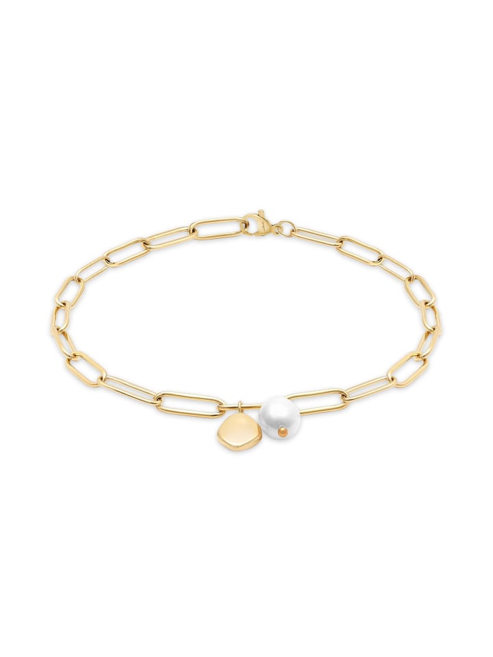 Armband Tag and Pearl in gold