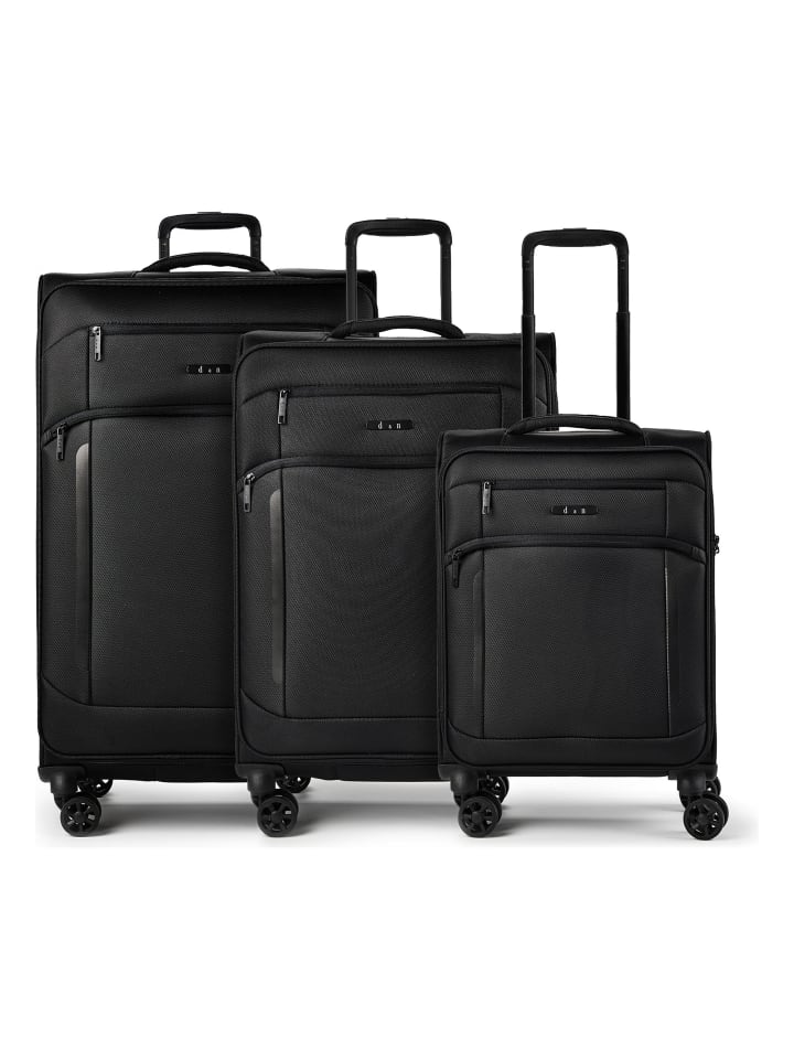 Travel Line 9804 4 Rollen Kofferset 3-teilig mit Dehnfalte black