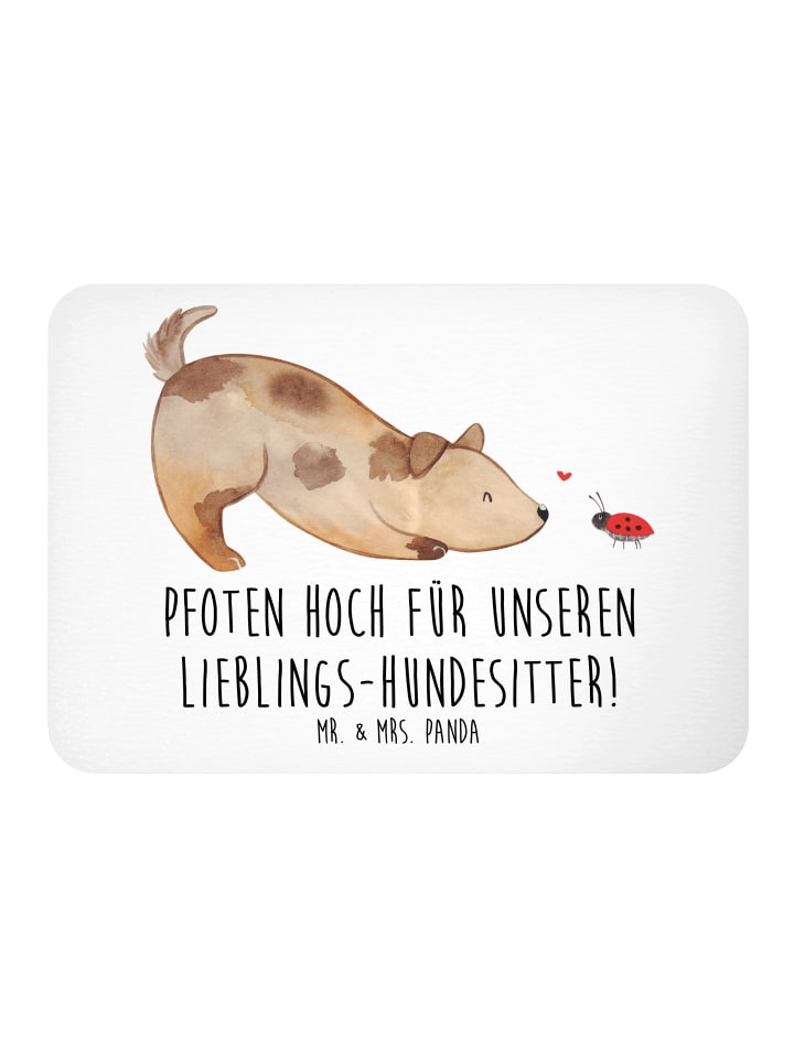 Kühlschrankmagnet Lieblings-Hundesitter mit Spruch in Weiß