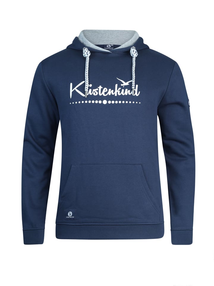 Hoodie "Küstenkind" in navy-weiß