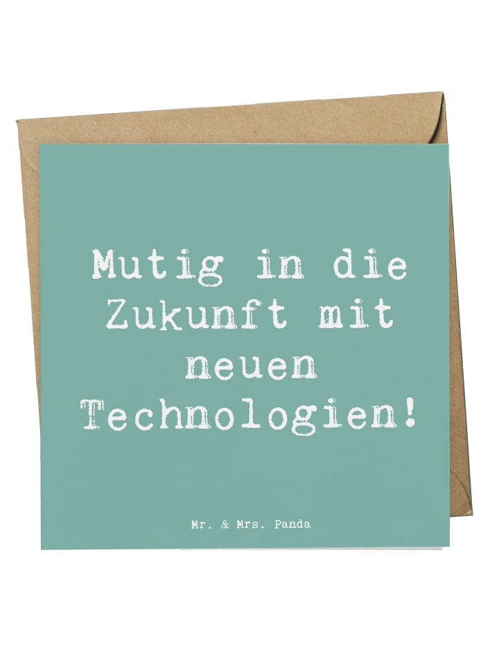 Grußkarte Spruch Neuen Technologien begegnen mi... in Meeresbrise