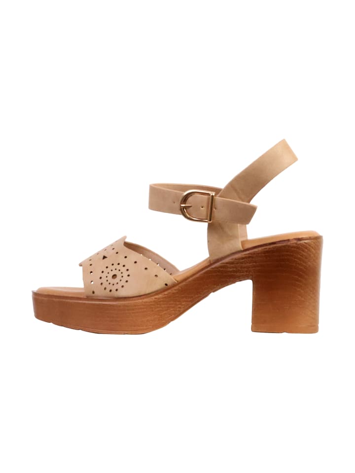 Sandalen mit Absatz Beige