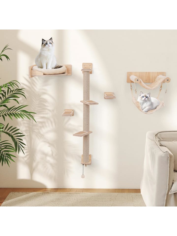 5 PCS Kletterwand Katzen in Hellbraun