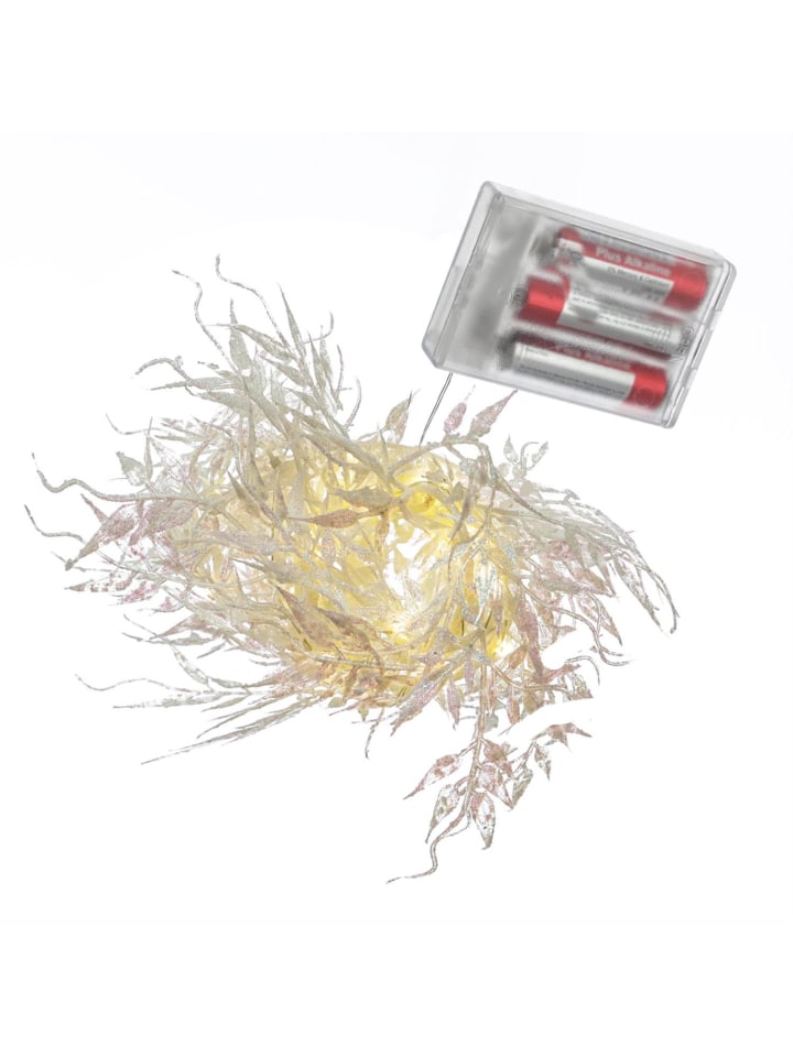 LED Drahtlichterkette glitzernde Blätter 30 LED L: 150cm in weiß