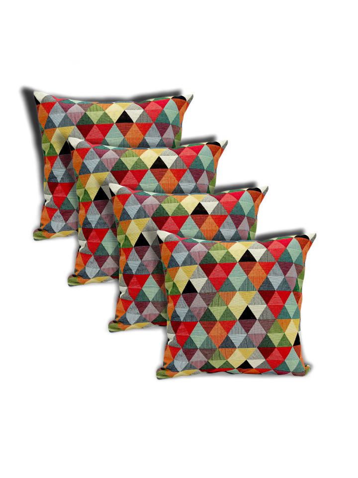 Kissenhülle Dreiecke 40x40 cm 4er-Set in bunt