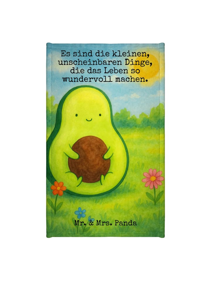 Handtuch Avocado Kern Design mit Spruch in Weiß