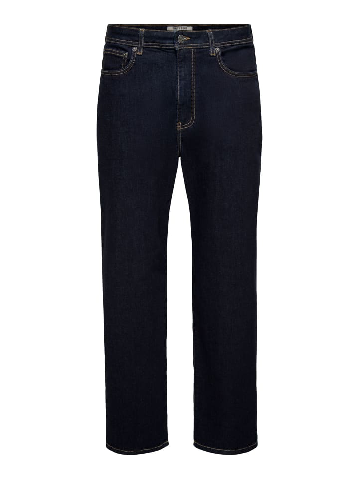 Locker geschnitten in Dark Blue Denim