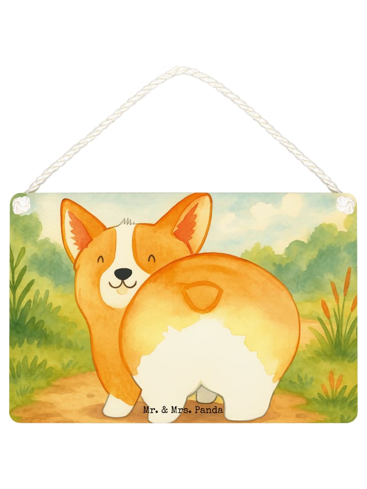 Schild Corgi Po Design ohne Spruch in Weiß