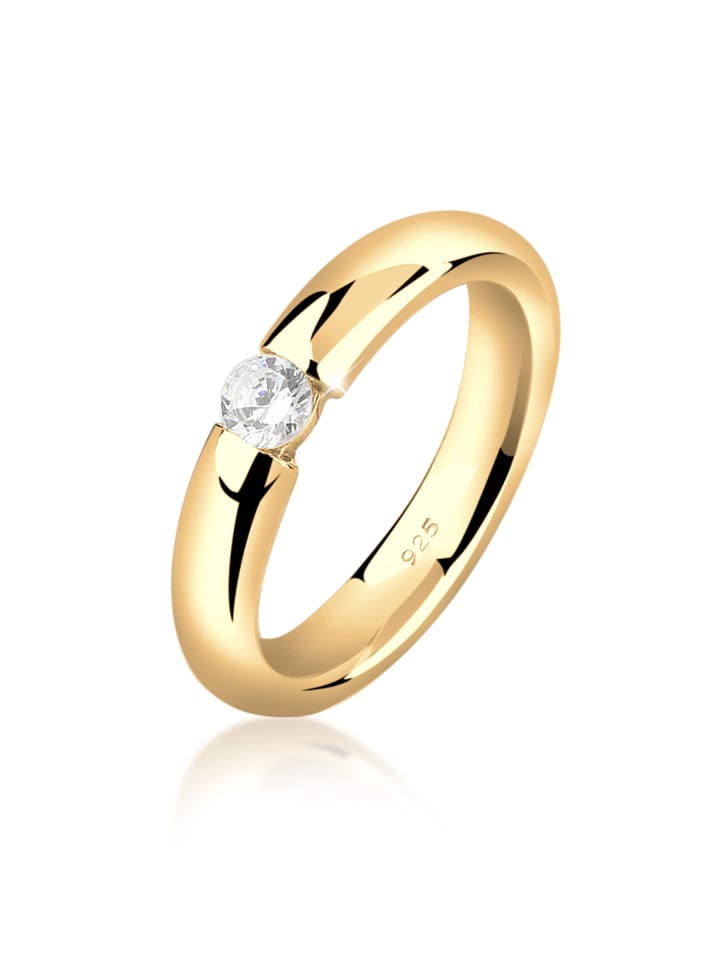 Ring 925 Sterling Silber Verlobungsring in Gold