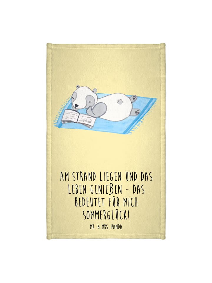 Gästetuch Sommerglück mit Spruch in Gelb Pastell