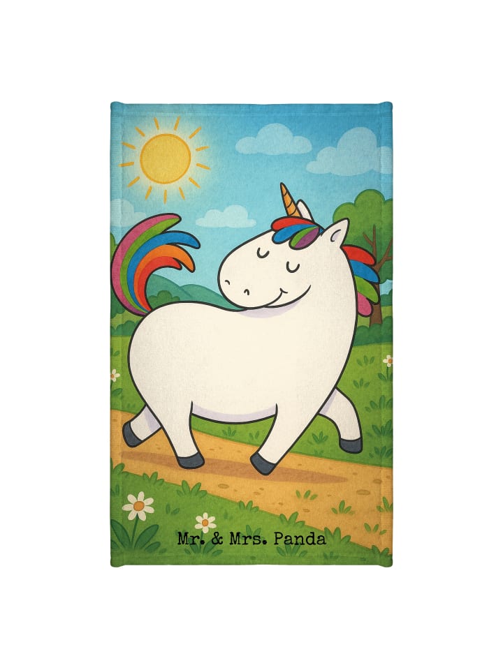 Handtuch Einhorn Stolzieren Design ohne Spruch in Weiß