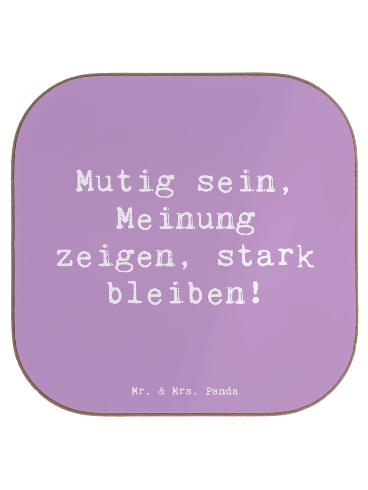 Coaster Spruch Mutig zu seinen Meinungen stehen... in Lavendeltraum