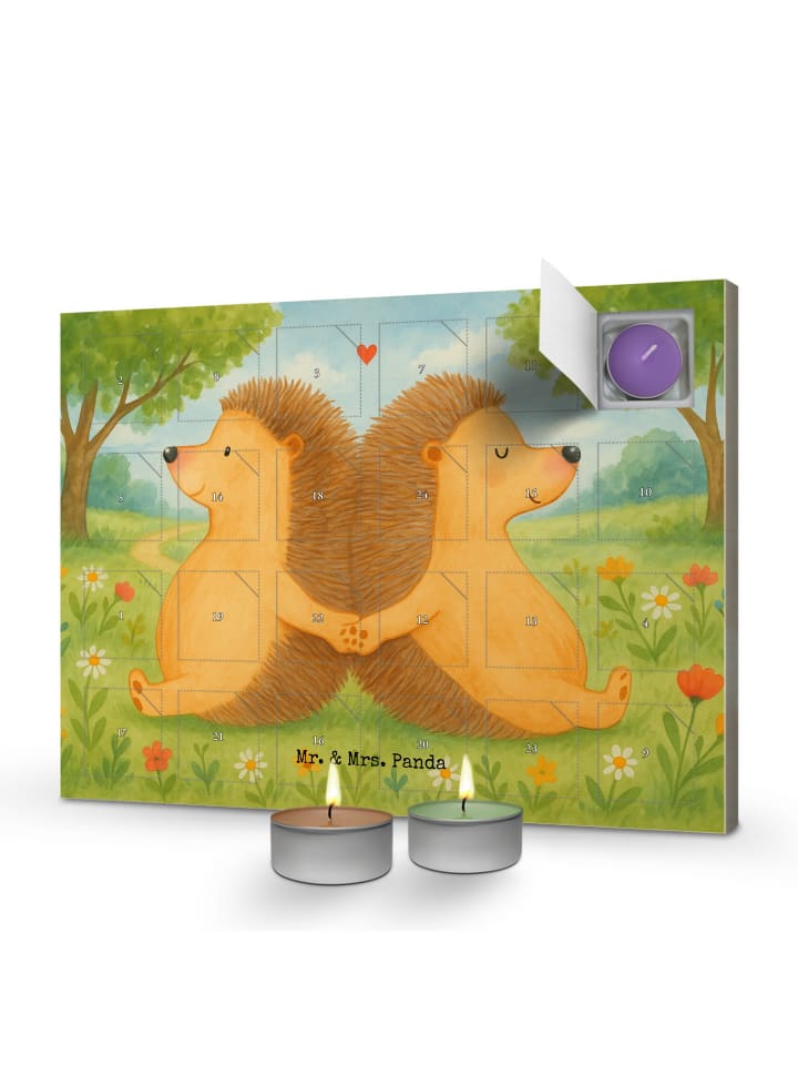 Adventskalender Igel händchenhaltend Design ohn... in Weiß
