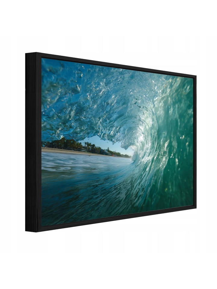 Bild mit Rahmen Meer in Blau