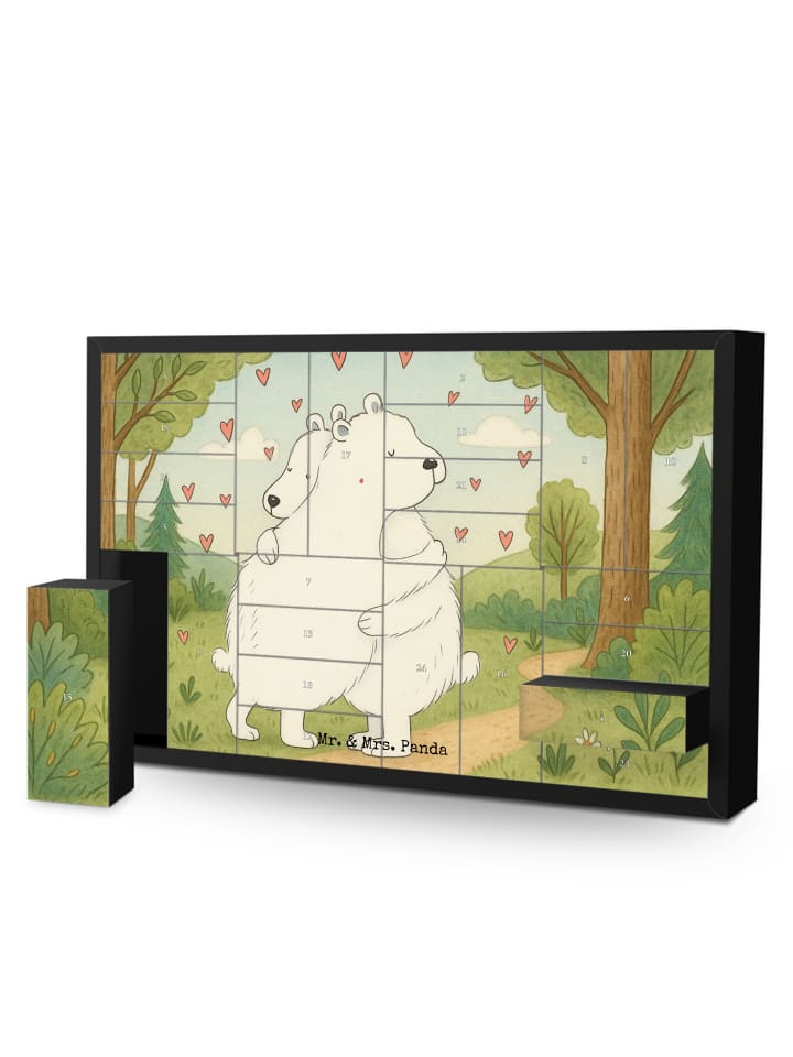 Weihnachtskalender Eisbär Umarmen Design ohne S... in Weiß