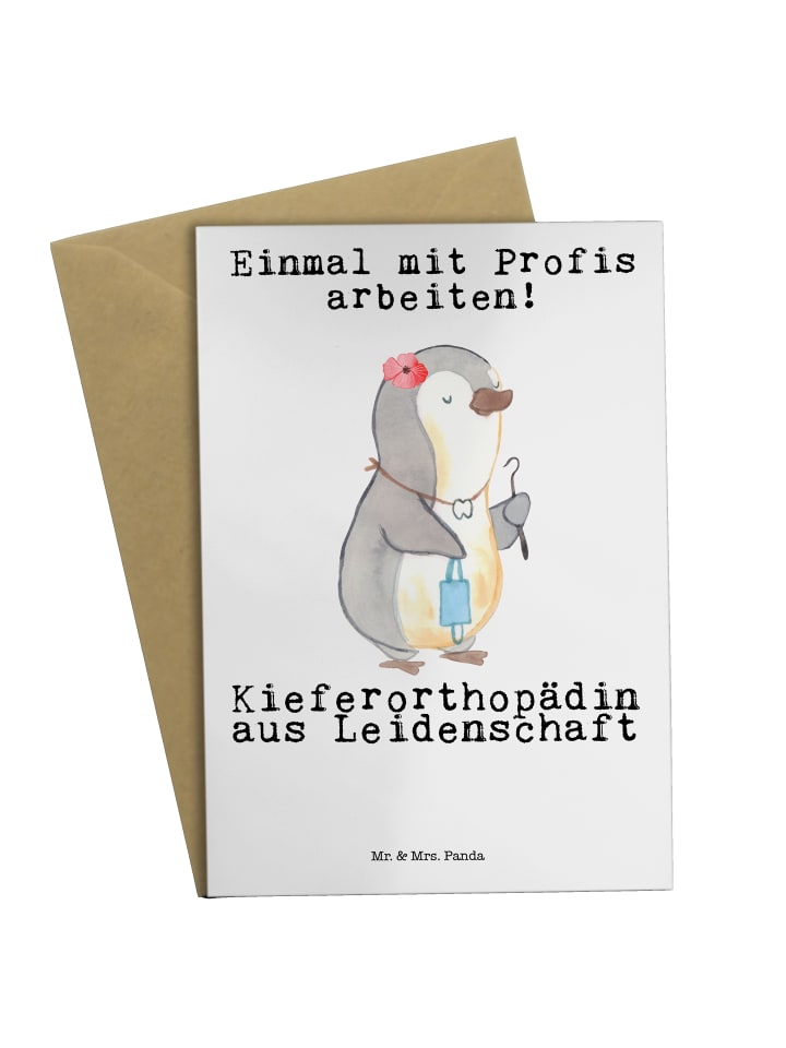 Grußkarte Kieferorthopädin Leidenschaft mit Spruch in Weiß
