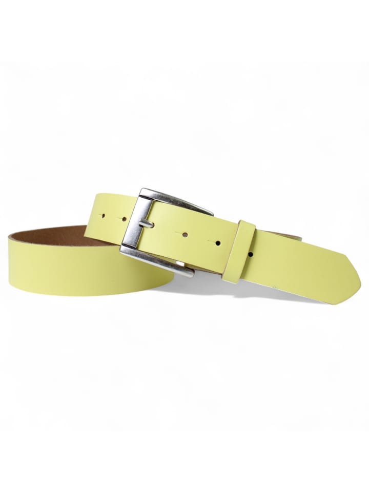 Ledergürtel 4cm in Lemon