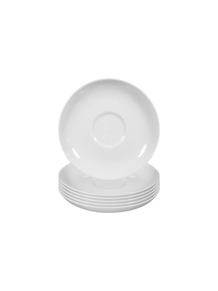 6er Set Kombi-Untertassen Rondo/Liane in Weiß ø 14,7 cm