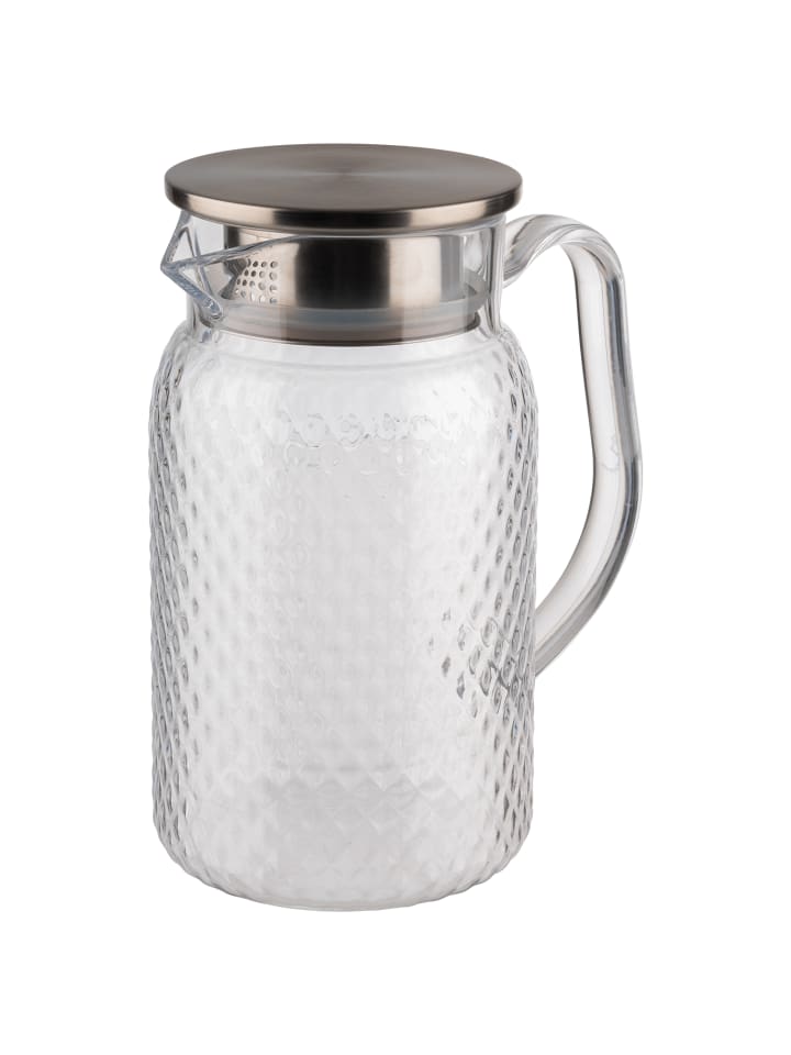 Saft-/ Wasserkanne in transparent, Ø 10 cm, H: 19 cm, 1 Liter    