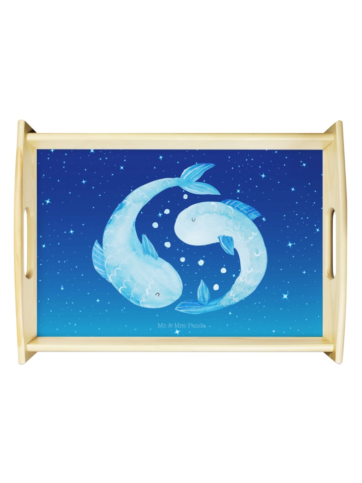 BettTablett Sternzeichen Fische ohne Spruch in Sternenhimmel Blau