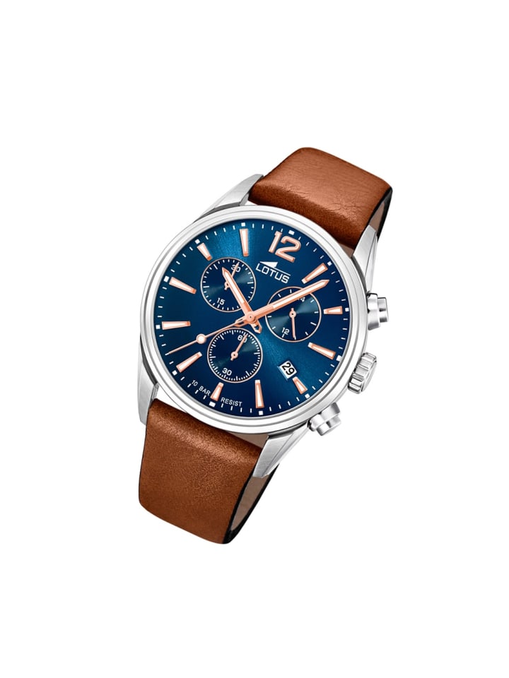 Analog-Armbanduhr Lotus Khrono braun groß (ca. 42mm)