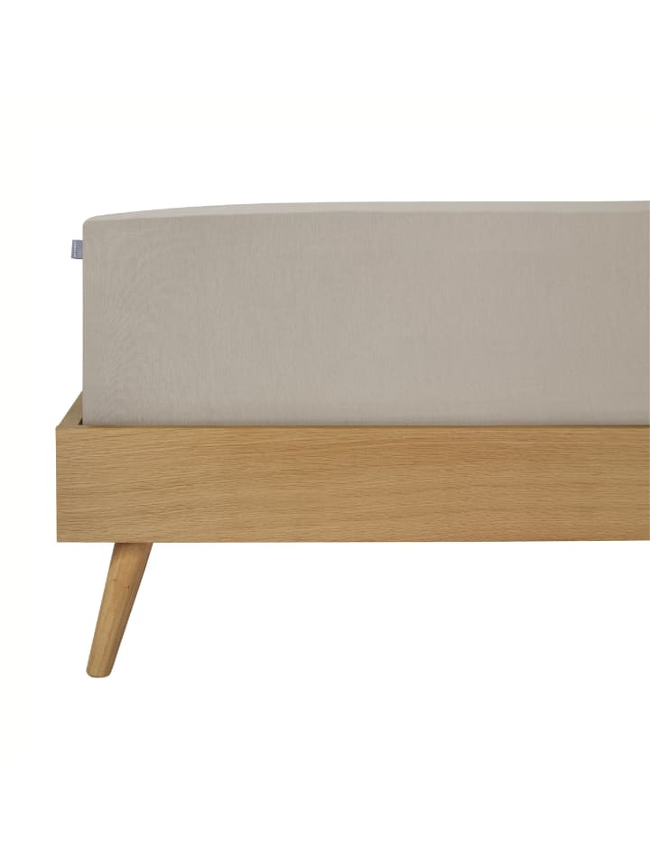 Jersey-Elasthan-Spannbettlaken Elli in Helltaupe