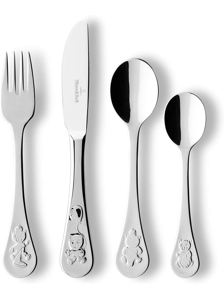 4 er-Set Piemont Kinderbesteck in Silber
