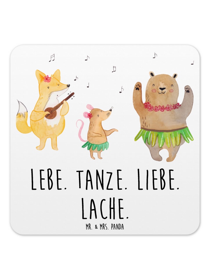 Bierfilz Waldtiere Aloha mit Spruch in Weiß