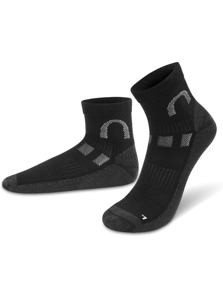 2 Paar Merino-Kurzschaftsocken Lismore in Schwarz