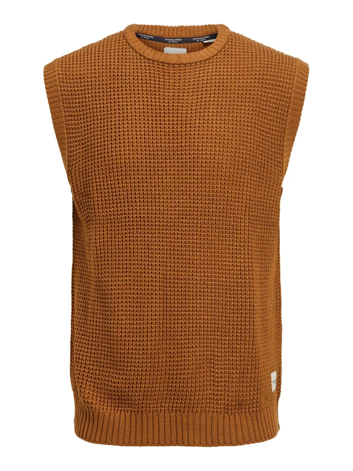 Grobstrick Pullunder Warmer Pullover ohne Ärmel JJENICK in Braun
