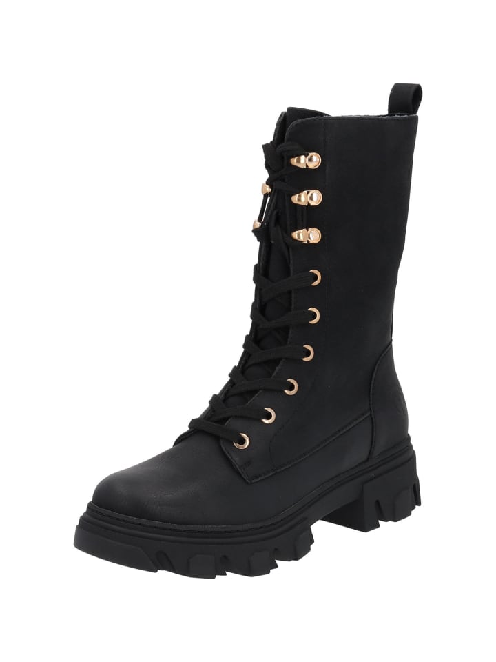 Schnürstiefel Gavdos in Schwarz