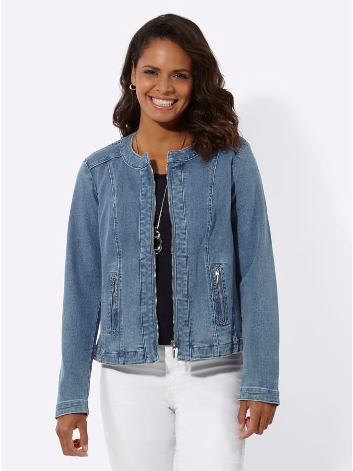 Jeansblazer in blue-bleached