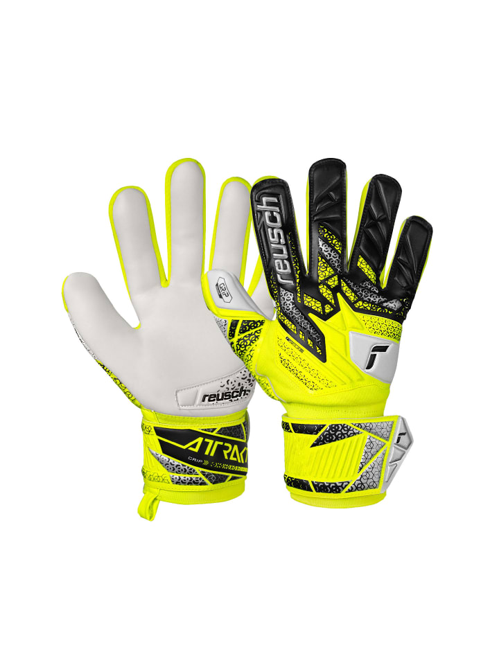 Torwarthandschuhe Attrakt Grip Junior in 2014 safe yellow/silver