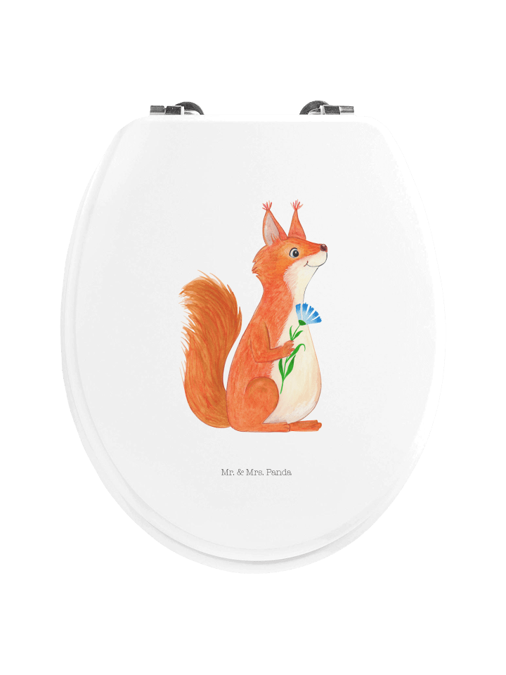 WC Brille Eichhörnchen Blume ohne Spruch in Weiß