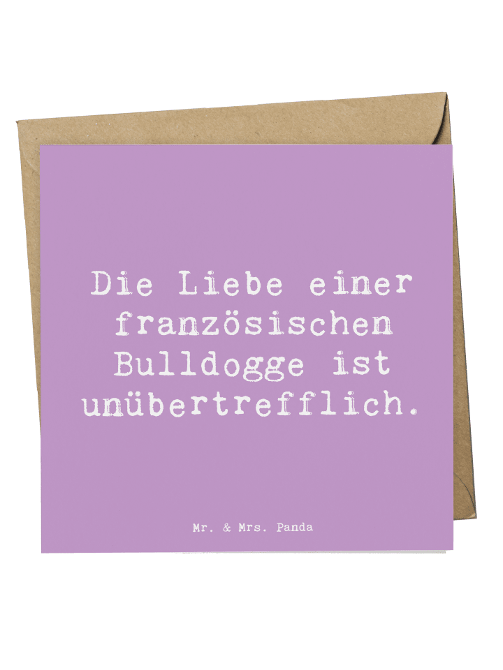 Deluxe Karte Spruch Französische Bulldogge Lieb... in Lavendeltraum