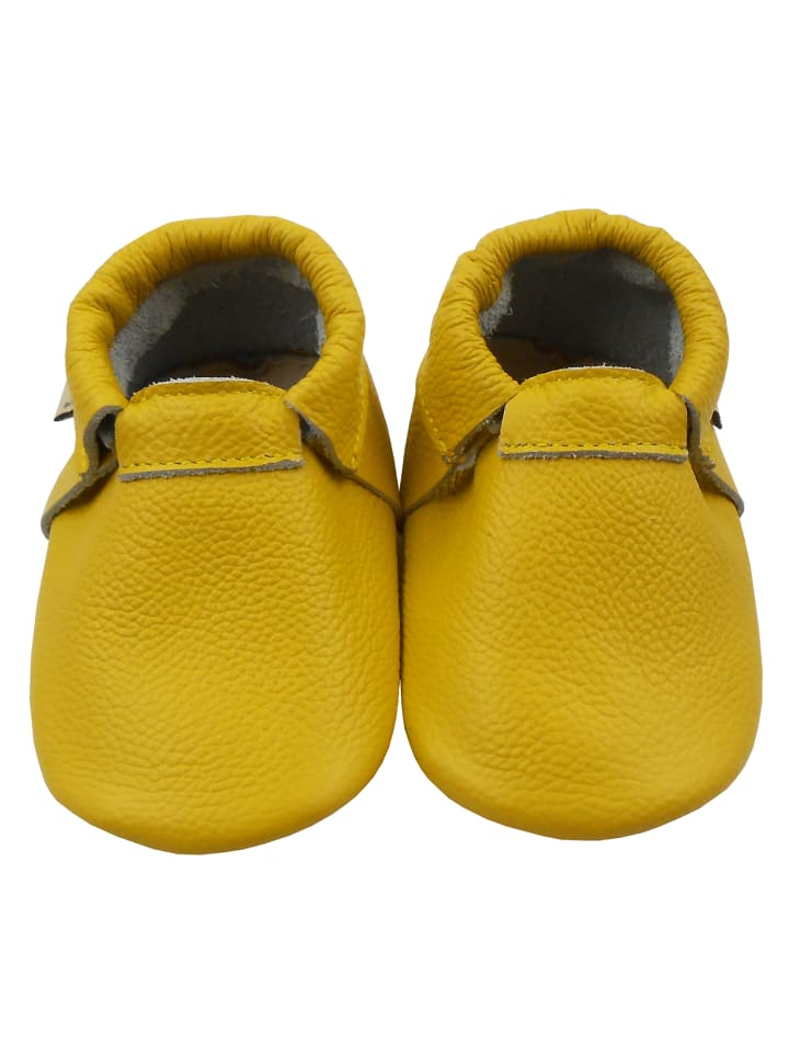 Baby-Leder-Laufschuhe, mit rutschfester, harter Sohle - Gelb