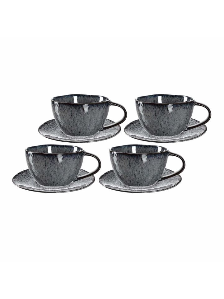 4-tlg. Cappuccinotassen Matera in Anthrazit 180 ml