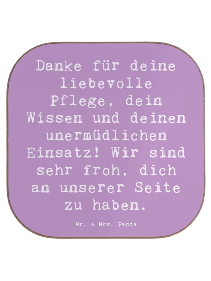 Coaster Spruch Dankbare Pflegekraft mit Spruch in Lavendeltraum