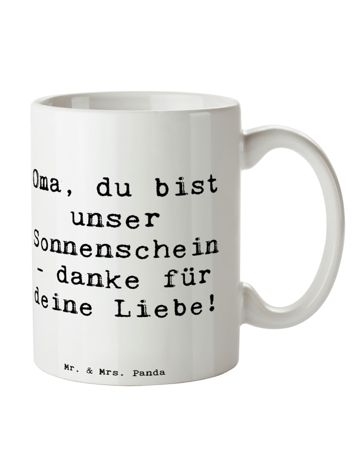 Tasse Oma Sonnenschein mit Spruch in Weiß