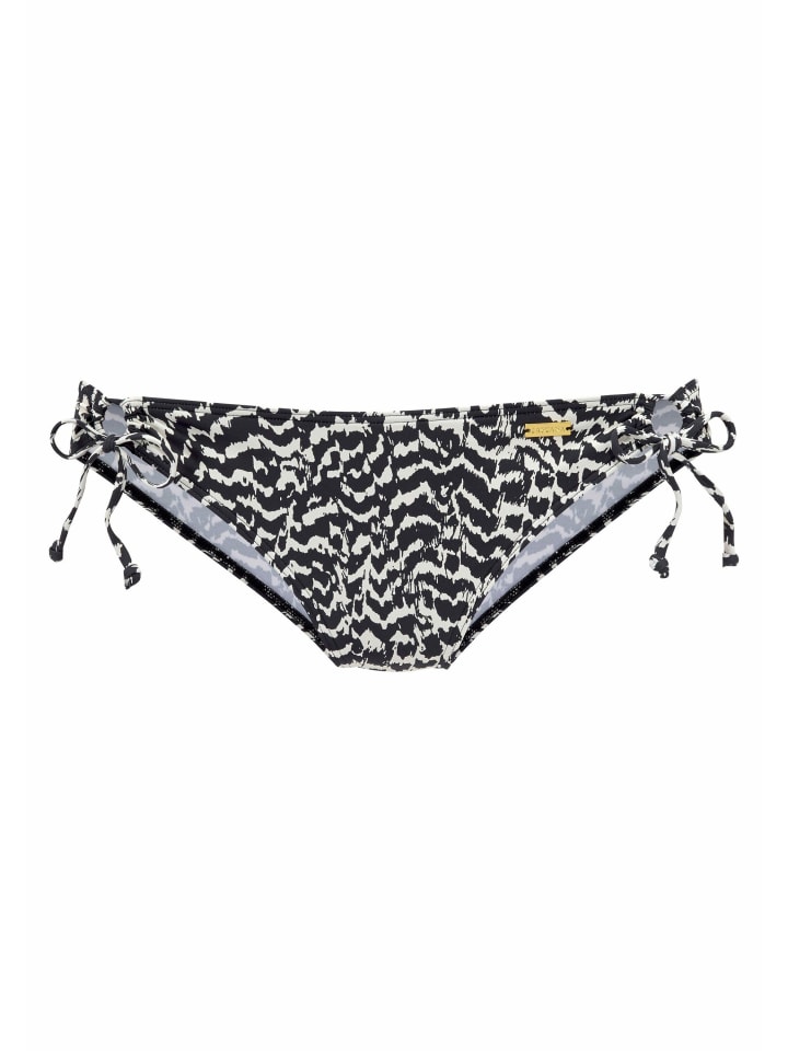 Bikini-Hose in schwarz-creme