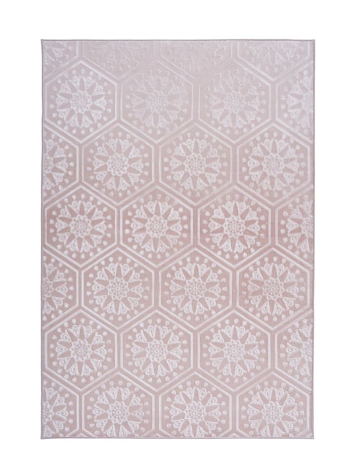 Kurzflor Teppich Manuel 225 in Rosa