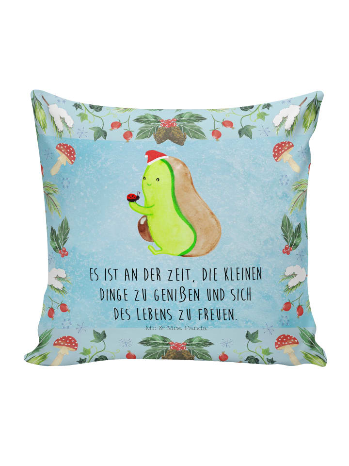 Kuschelkissen 40x40 null null mit Spruch in Eisblau
