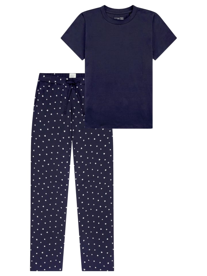 Schlafanzug Mix & Relax in Blau / creme