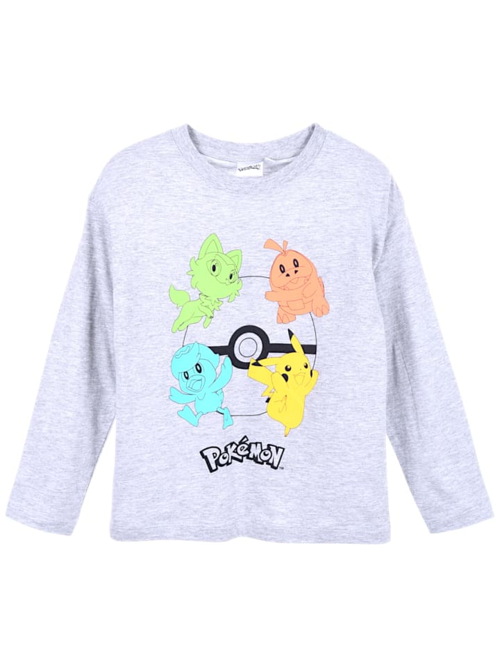 Langarmshirt Pokémon in Grau