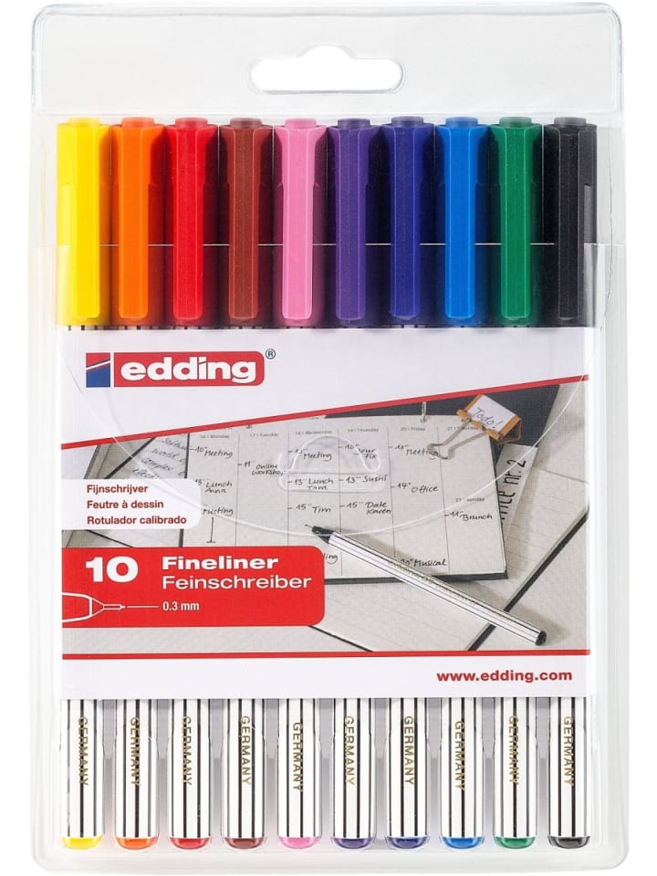 Fineliner edding 89 office liner EF 0,3mm Packung mit 10 Stück s...