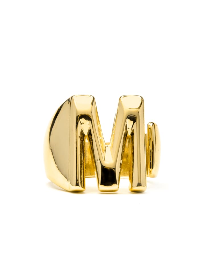 ring with 18-K yellow gold finish - Alphabet