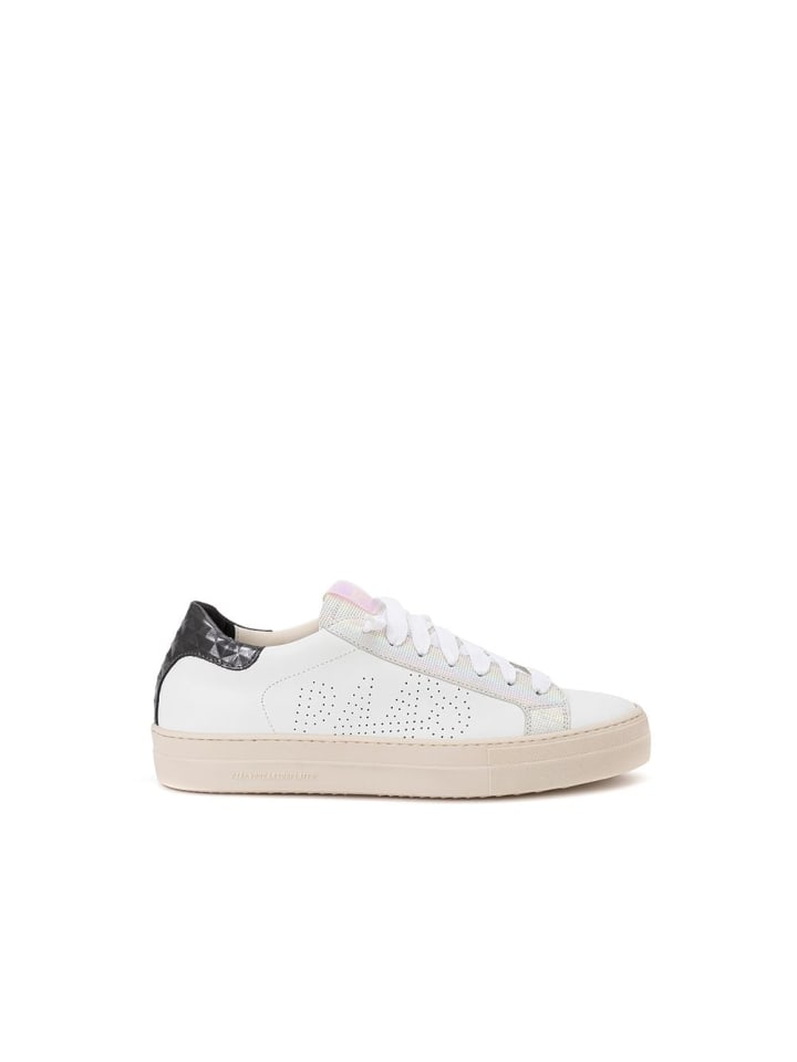 Weiß Leder Low Top Sneaker