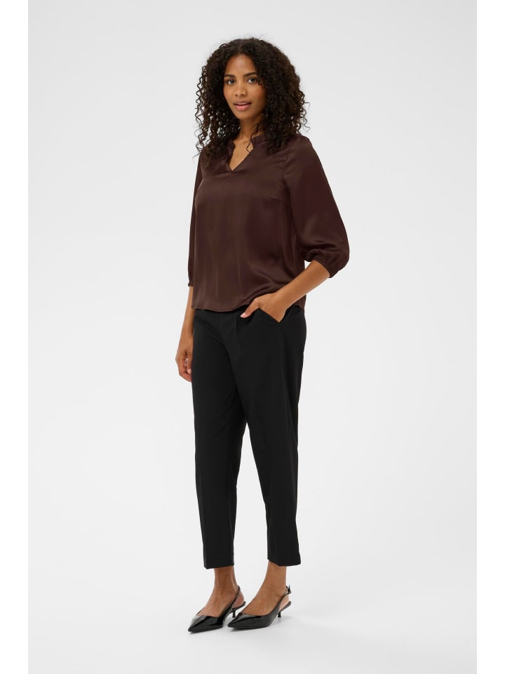 Bluse langarm KAamara Regular fit in Chocolate Brown